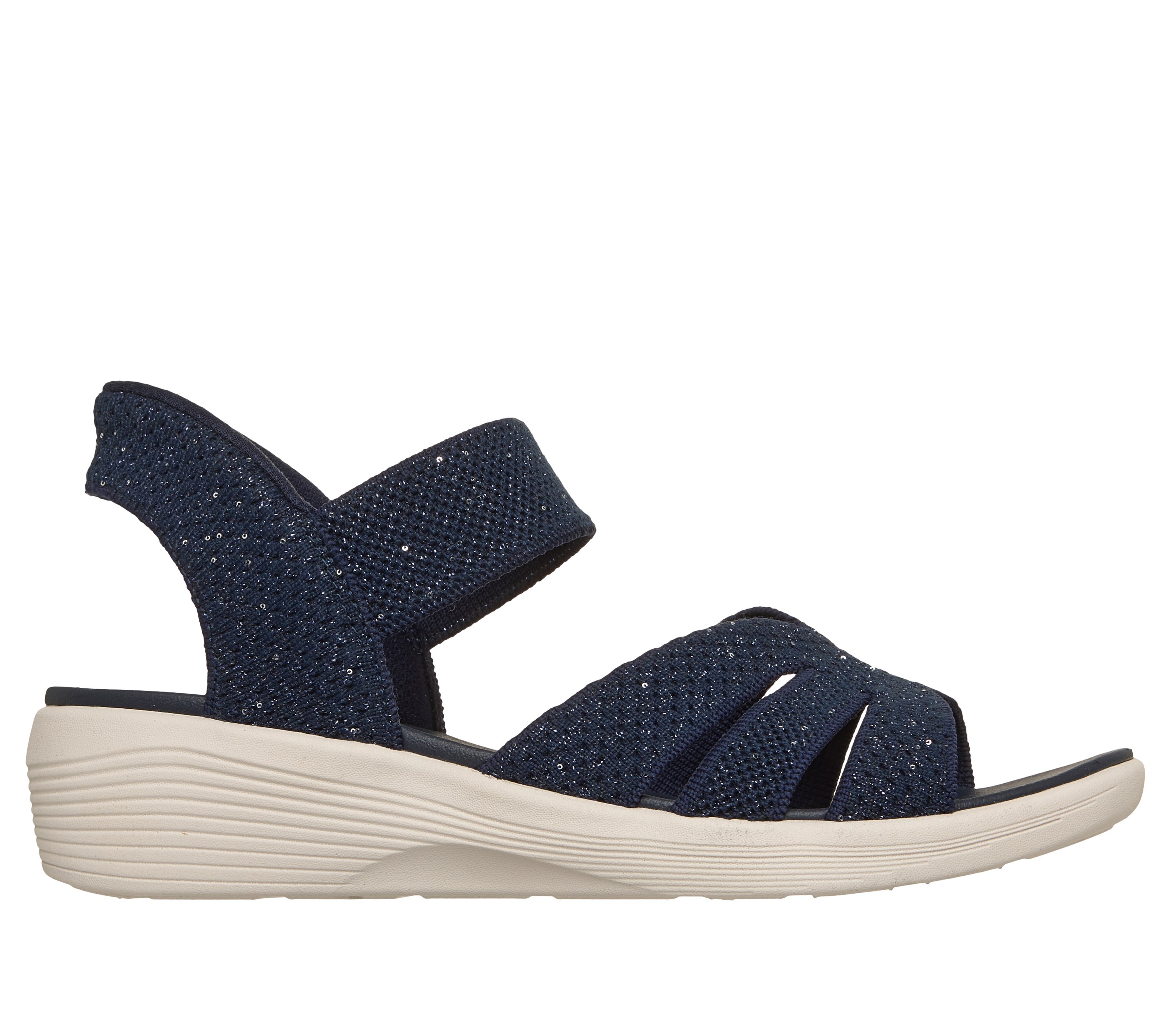 Skechers Women's Slip-ins: ARYA - Sparkling Praise Sandals | Size 6.0 | Navy Blue | Textile | Vegan | Machine Washable