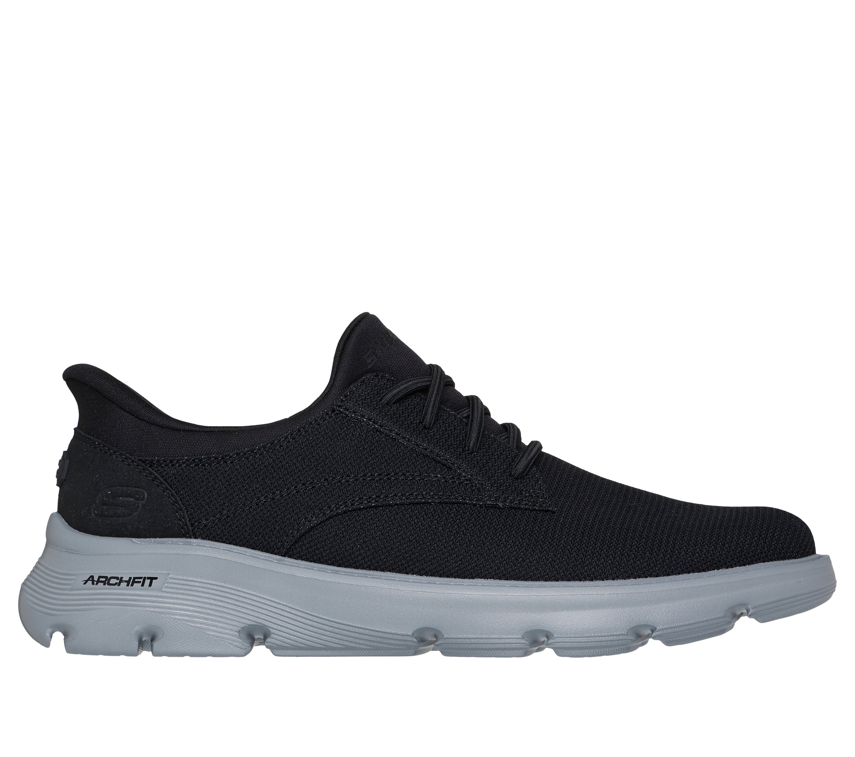 NEW SKECHERS men\'s slip in chapman shoe in black Skechers Mens Garza Carlyn 205278-BBK Black Slip On Shoes main image 4