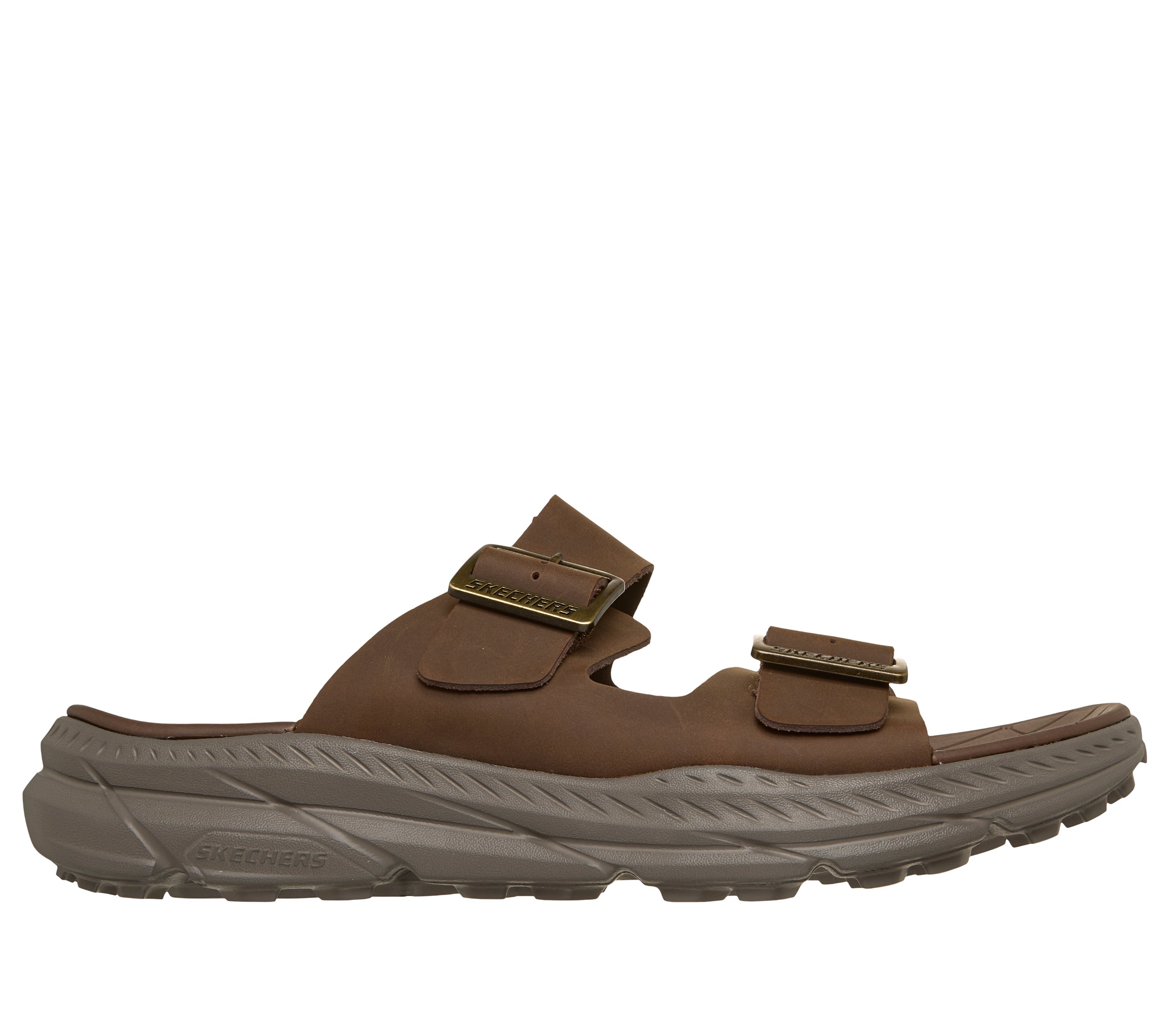 MENS Skechers BROWN LEather Strap Sandals Velcro LUXE FOAM Amazon.com | Skechers Arch FIT Motley SD - REVELO, Brown, 7  main image 2