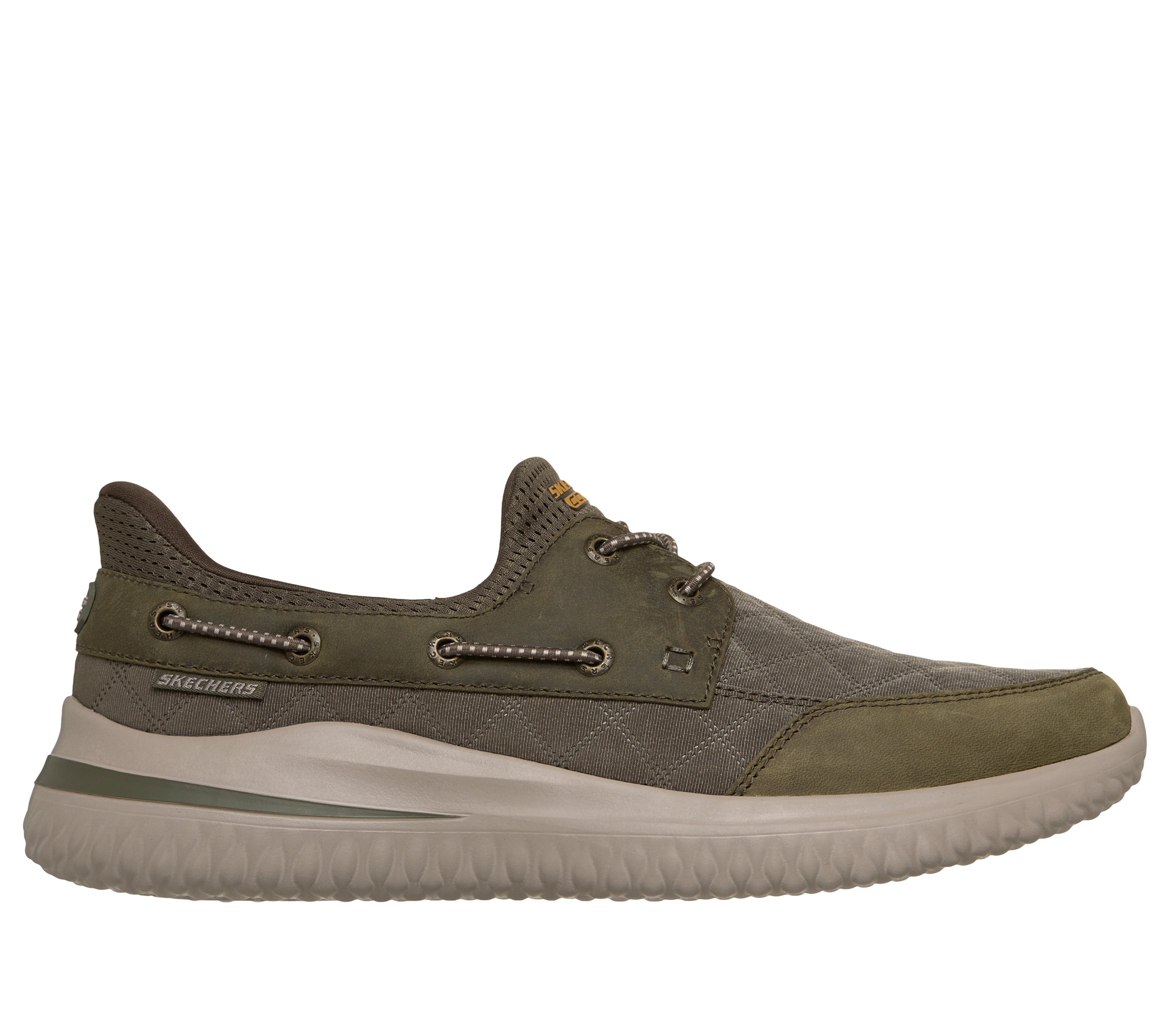 Skechers Relaxed Fit Waterproof Oxford Shoes Olive‎ Green Mens 7 SN 205234 Skechers Expected 2.0-Lucas Slip-Ins Olive Brown Men Casual  main image 3