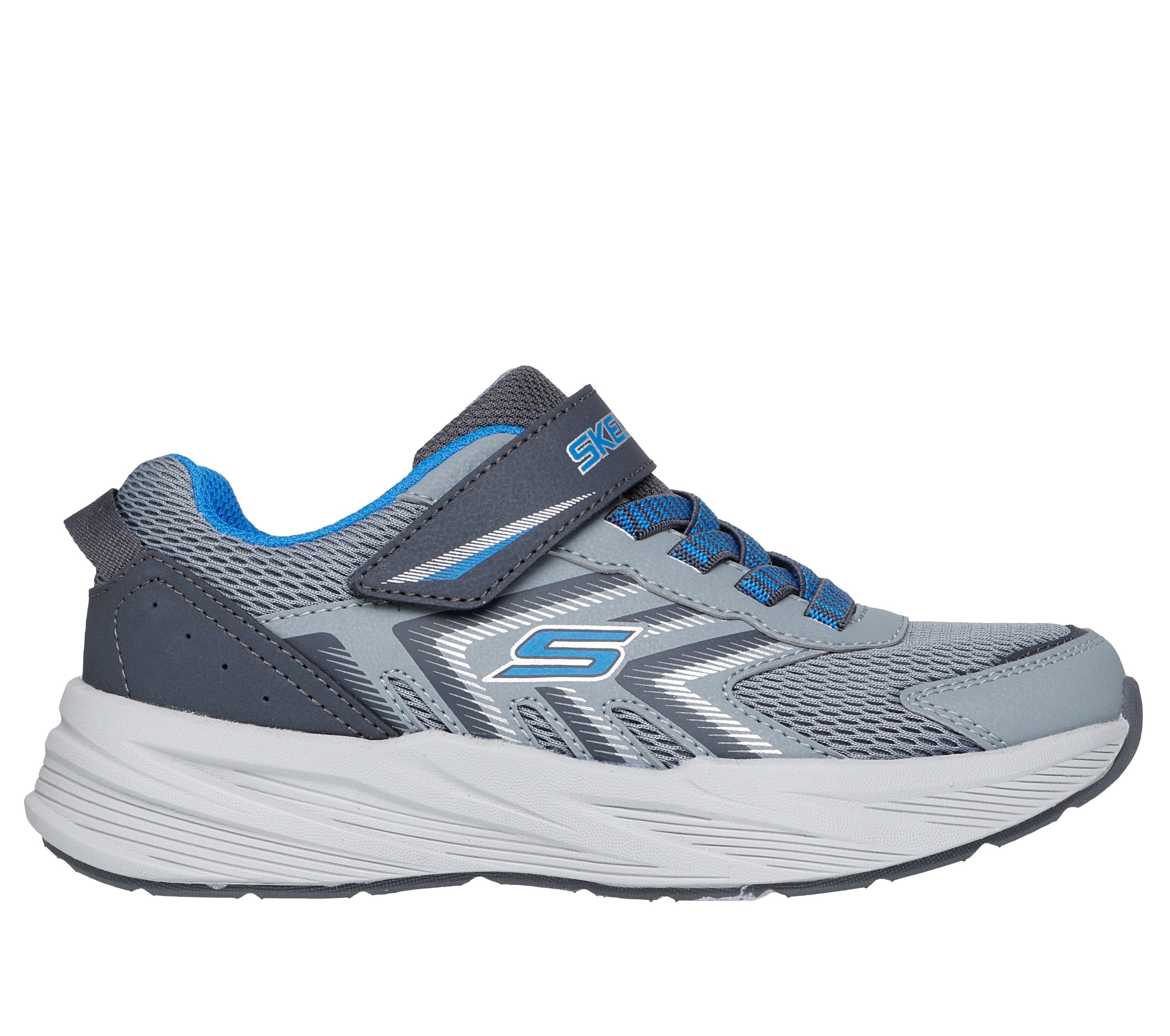 Skechers Kids Gray Sneakers with Blue Logo Accent Amazon.com | Skechers Kids Boys Skx-225 Sneaker, Gray  main image 4