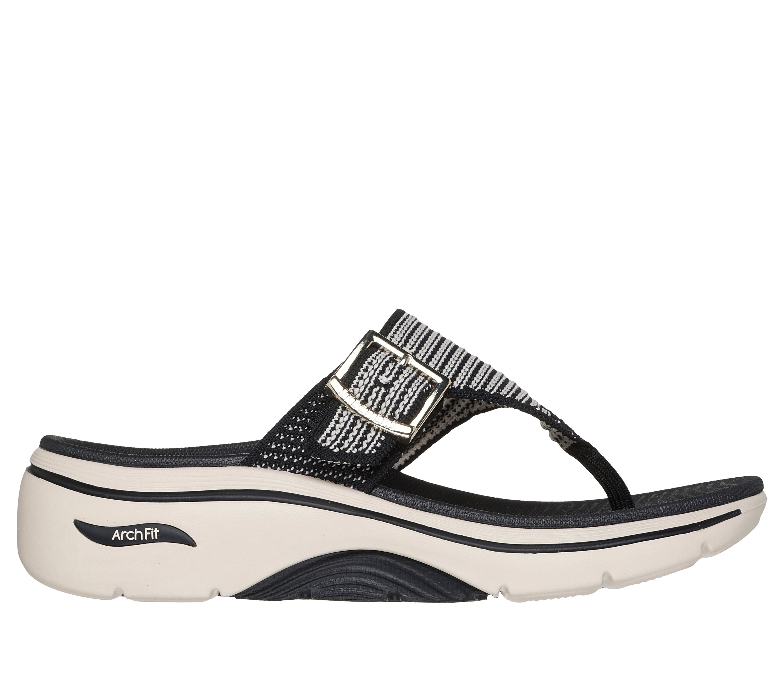 GO WALK Arch Fit 2.0 Sandal - Resort Day - BLACK / NATURAL