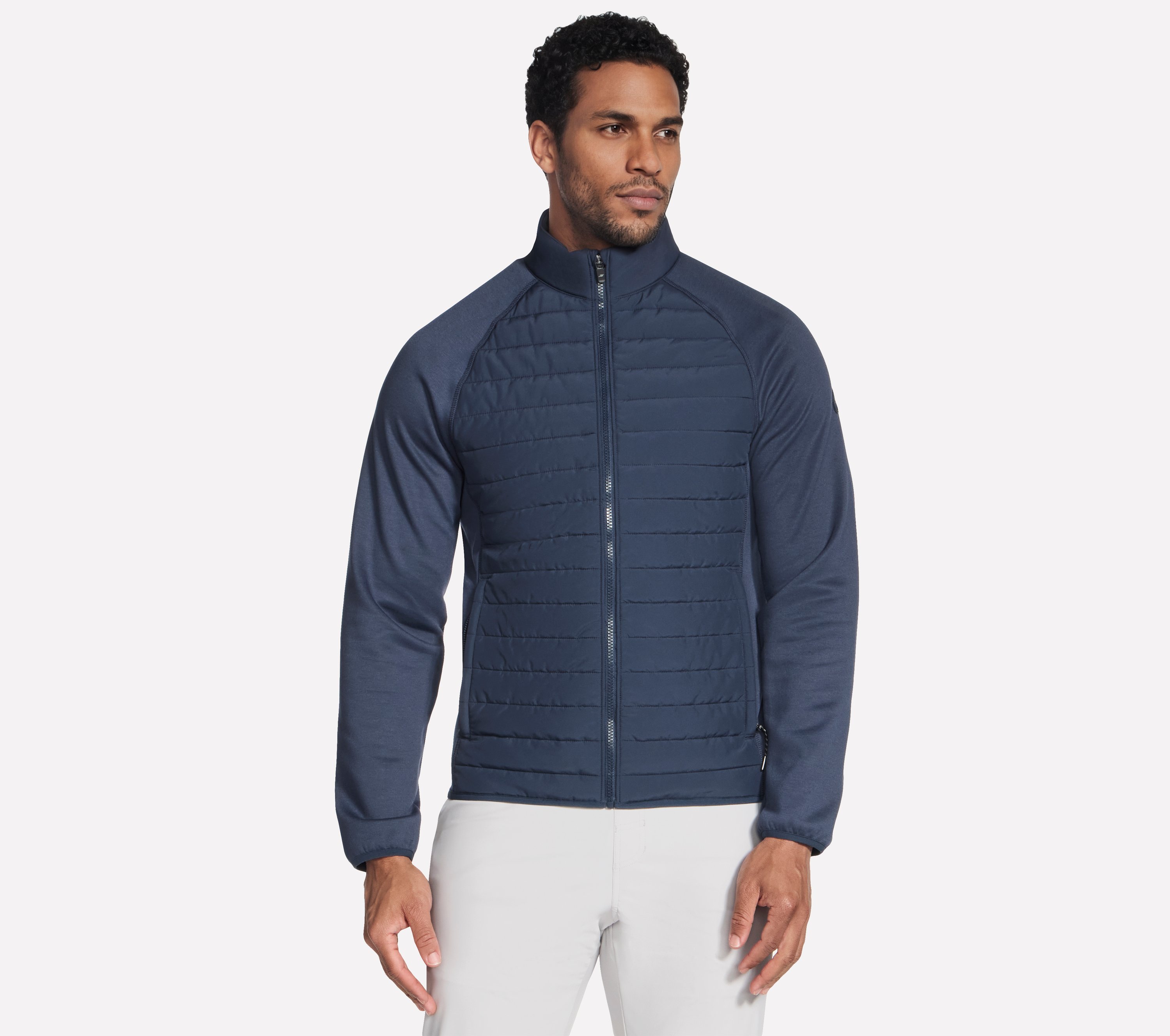 The Hoodless Hoodie Hybrid Jacket - CHARCOAL / NAVY