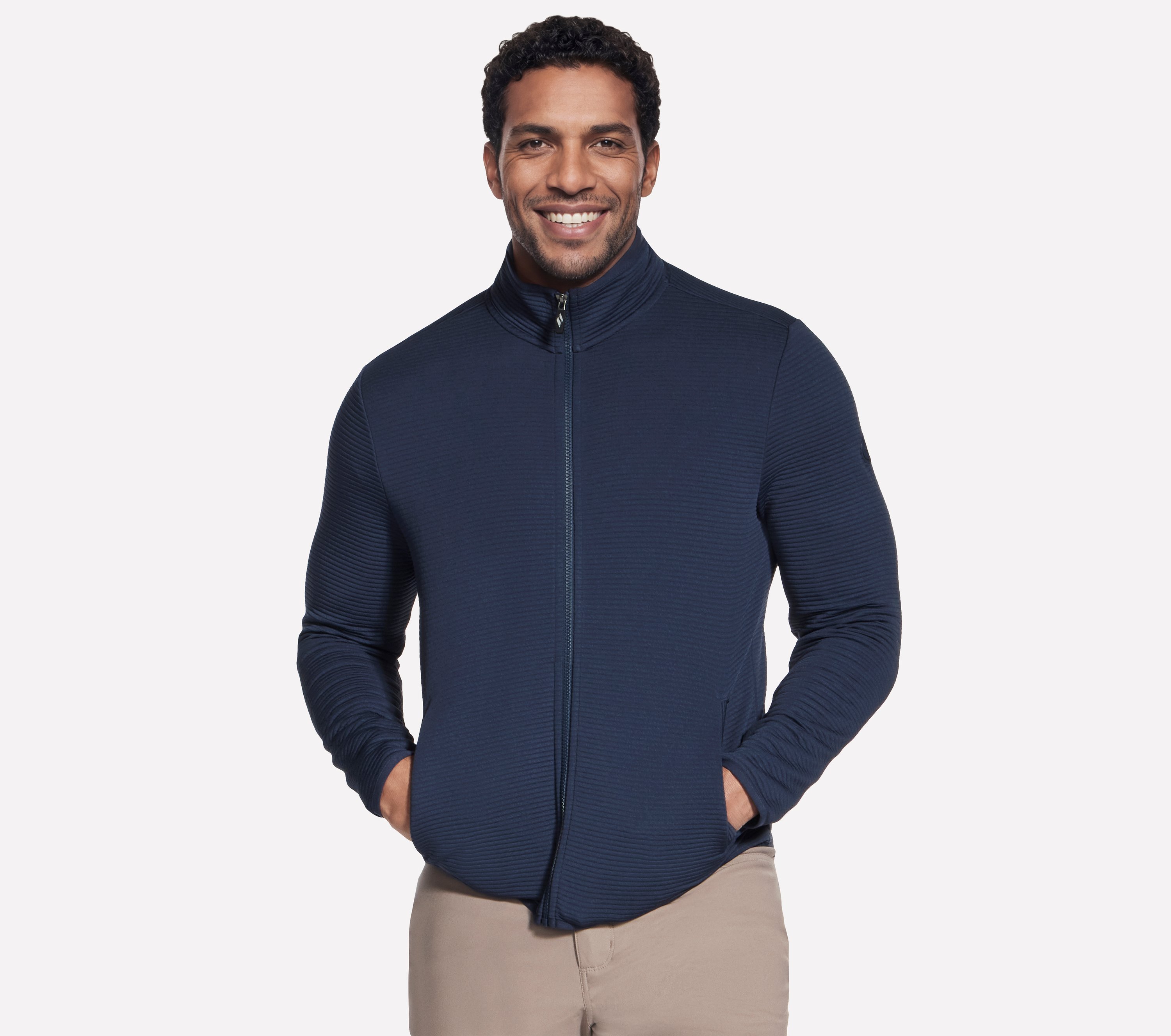 The Hoodless Hoodie Ottoman Jacket - BLUE / RED