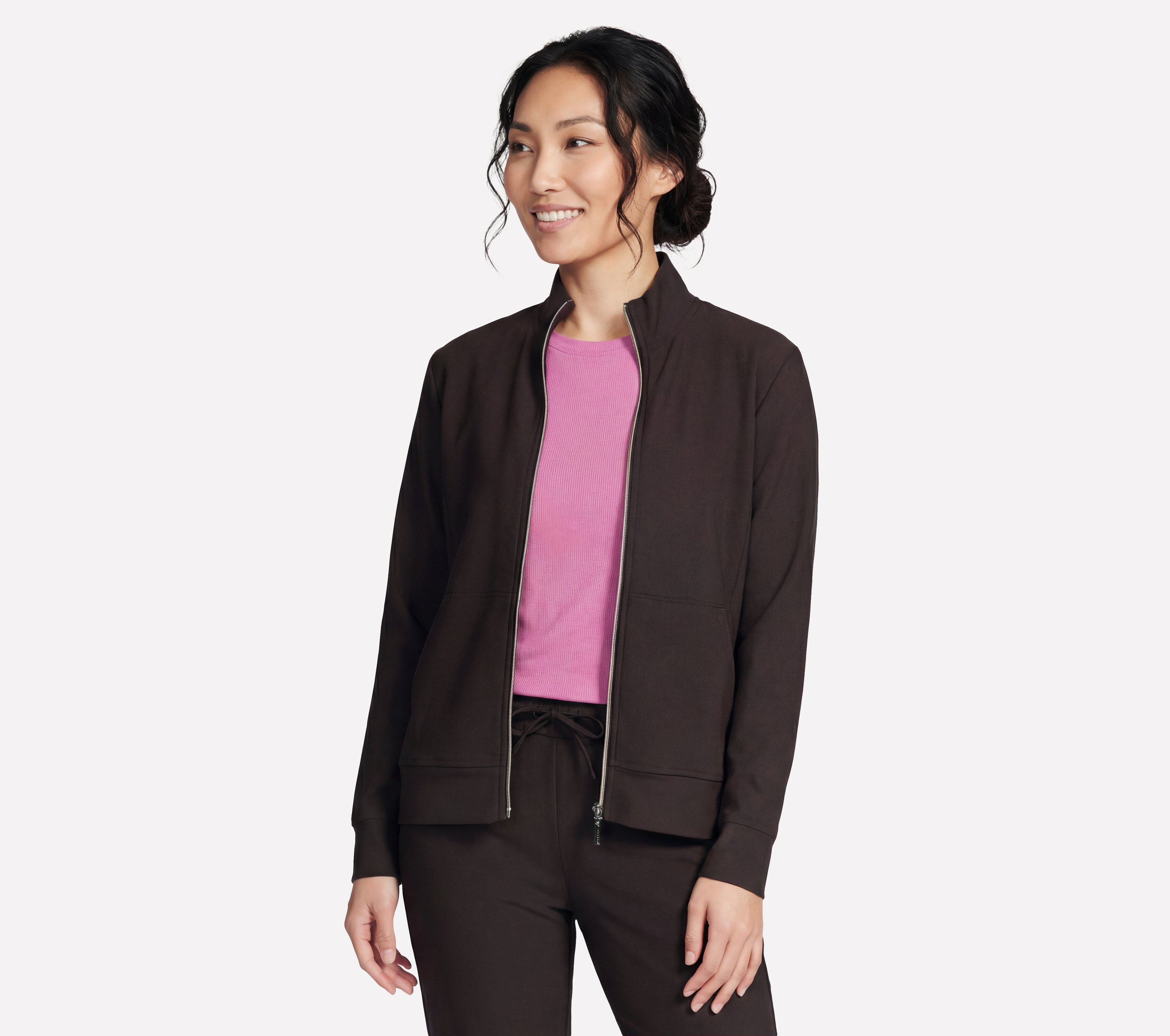 GO LUXE RIB Full Zip Jacket | SKECHERS JP