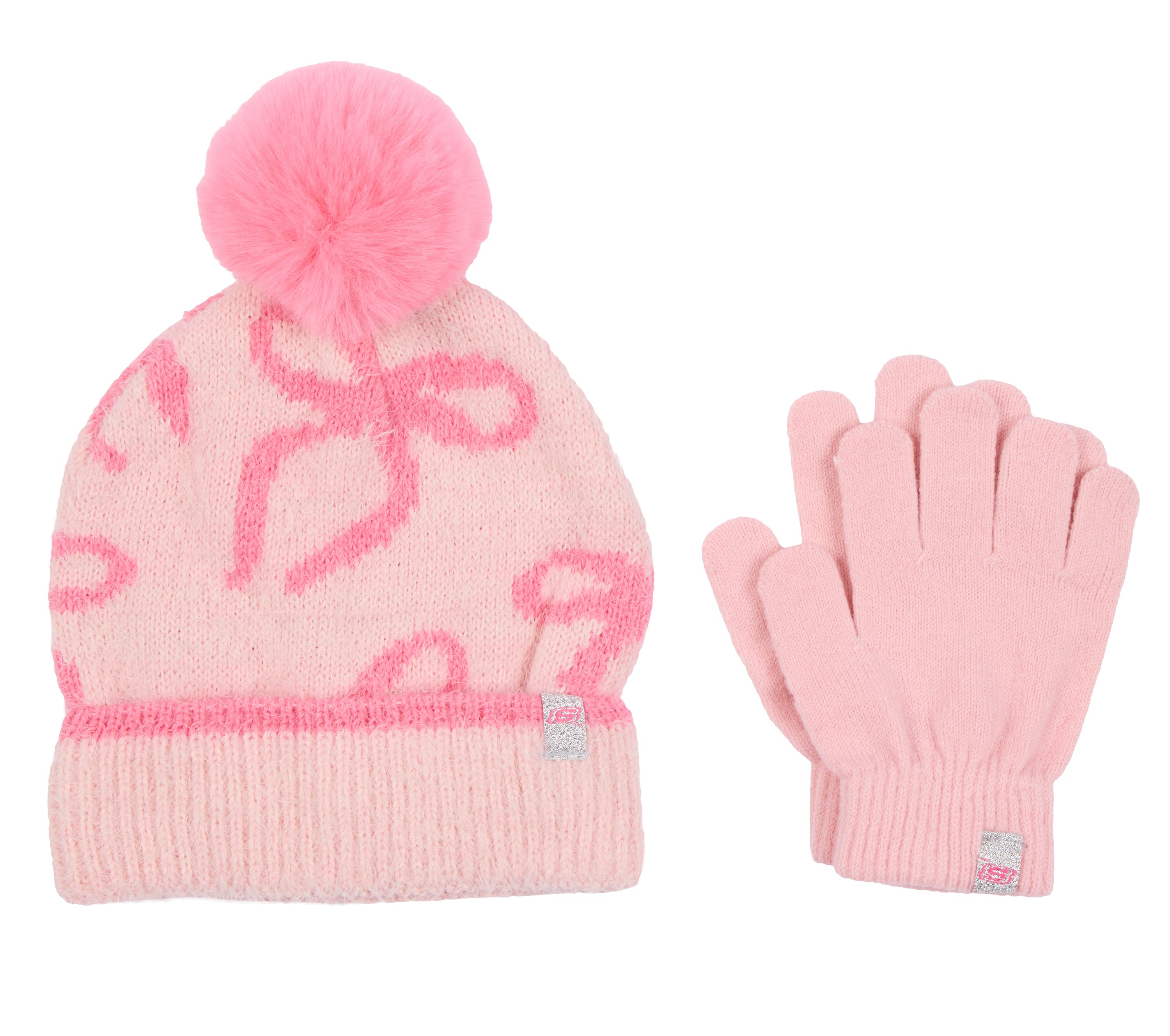 Bow Print Hat and Glove Set
