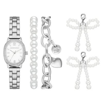 Charm Pearl Bows Watch Set
