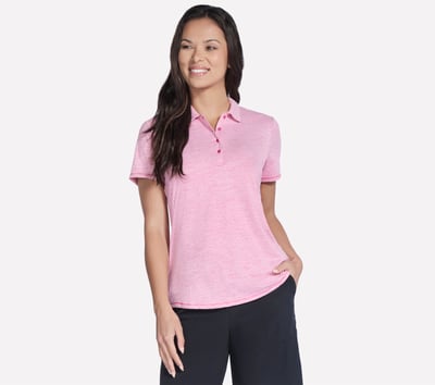 Short Sleeve On The Green Striped Polo