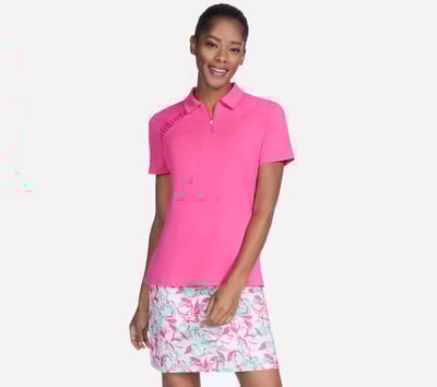 GO GOLF Short Sleeve Birdie Zip Front Polo