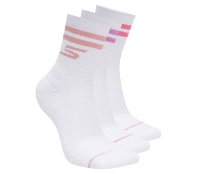 3 Pack Women's Performance Pickleball Varsity Stripe Low Crew Socks