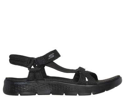 Amazon.com | Skechers Women's Toe-Loop Sandal, Black/Gray, 5