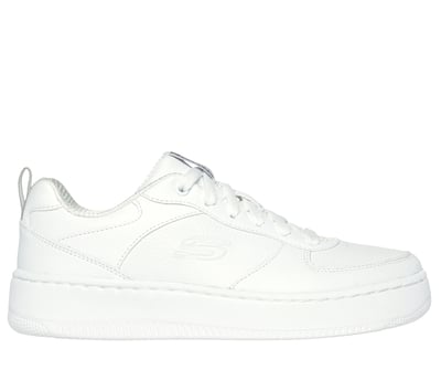skechers white leather trainers