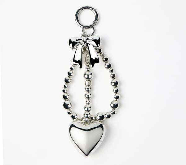 Bag Charm - Silver Heart — SILVER