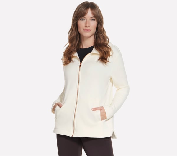 GO SNUGGLE Tunic Full Zip Jacket — OFF WHITE