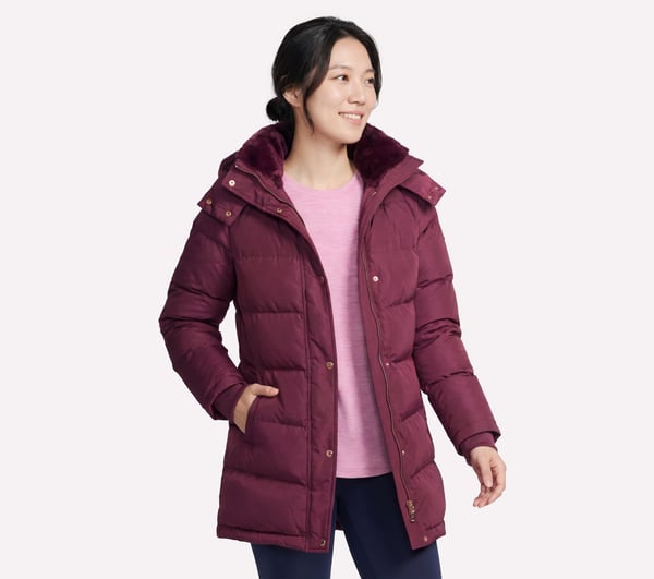 On-The-GO Cozy Fit Down Parka — BURGUNDY / PINK
