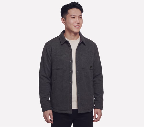 Sherpa Lined Quilted Jacket — CHARCOAL