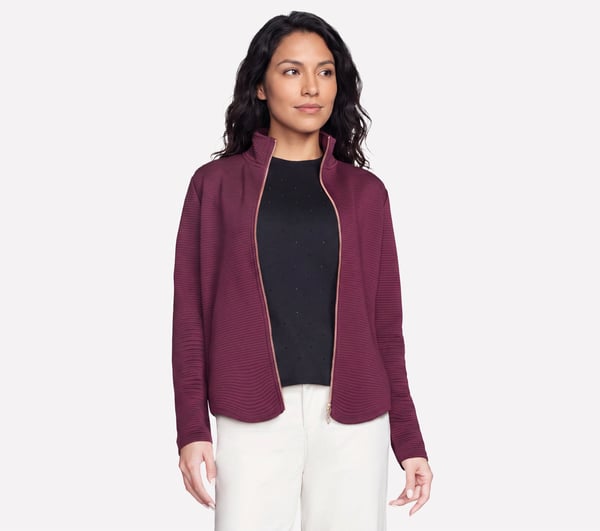 The GO WALK Shine Jacket — BURGUNDY / PINK