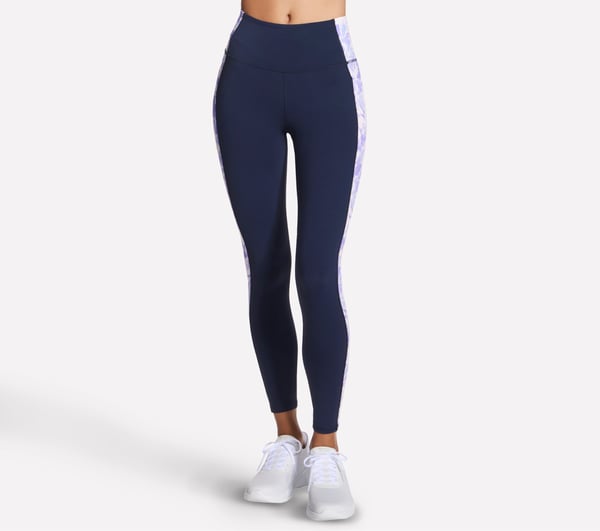 GO WALK Block Full Length High-Waisted Legging — WHITE / PURPLE / PINK