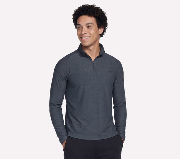 GO DRI All Day Performance 1/4 Zip — BLACK / CHARCOAL