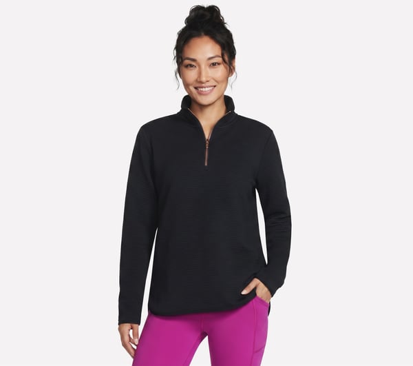 Soft Knit Ottoman 1/4 Zip — BLACK