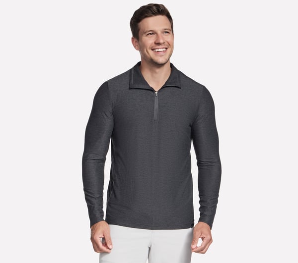 GO DRI All Day 1/4 Zip — BLACK / CHARCOAL