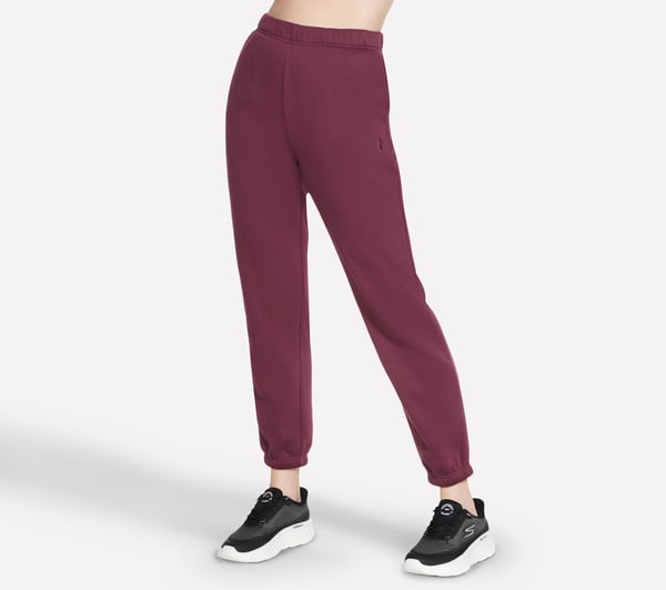 Skechers Fleece Jogger — BURGUNDY / PINK