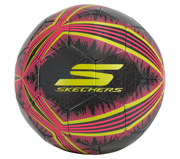 Hex Multi Mini Stripe Size 5 Soccer Ball — BLACK / CORAL
