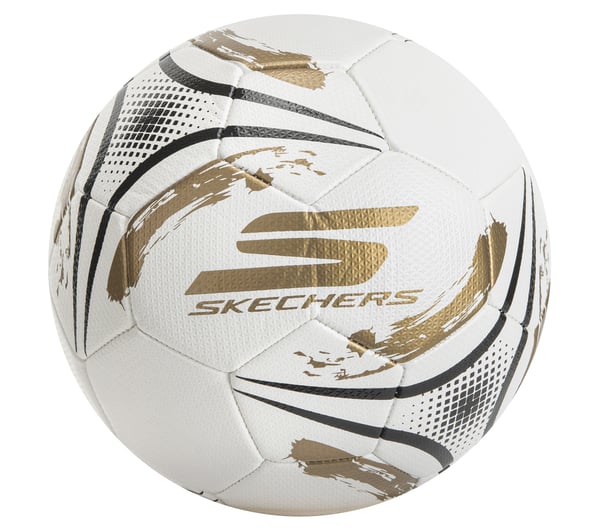 Hex Brushed Size 5 Soccer Ball — WHITE / GOLD