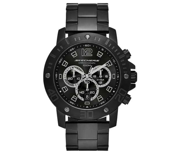Stainless Steel Chronograph Watch — BLACK