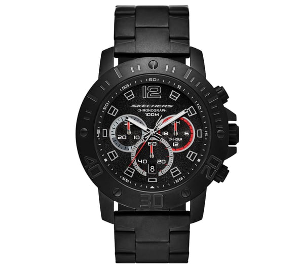 Stainless Steel Chronograph Watch — BLACK