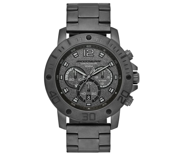 Stainless Steel Chronograph Watch — GUNMETAL