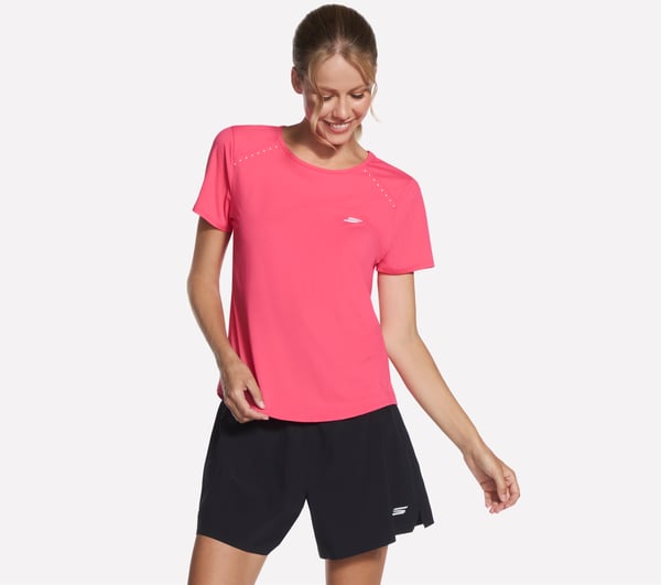 Stride Performance Tee — TAUPE / CORAL