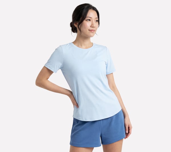 GO WALK Luxe Rib Tee — SIL / WHITE / BLUE