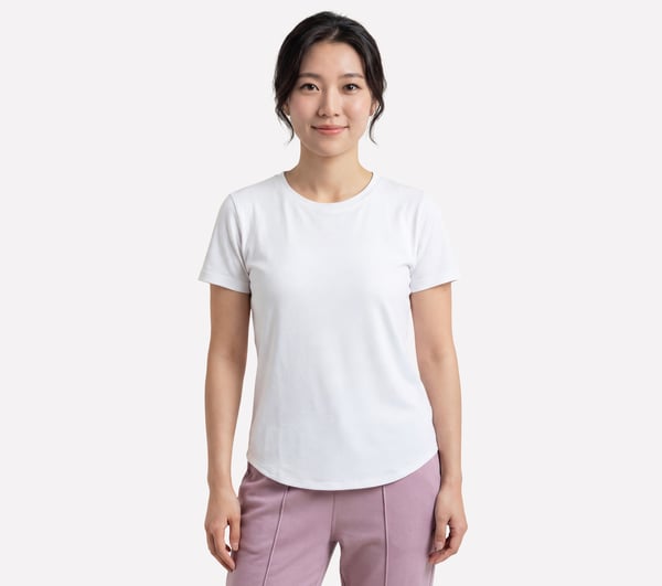 GO WALK Luxe Rib Tee — WHITE