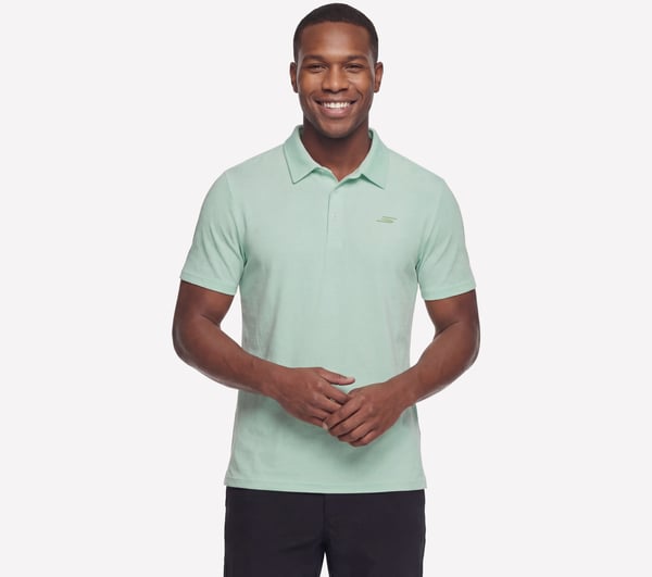 GO DRI All Day Printed Polo — LIME / BLUE