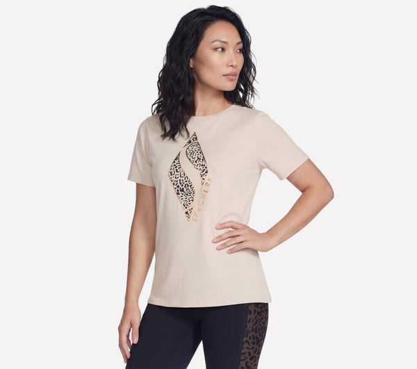 Diamond Cheetah Short Sleeve Tee — NATURAL / TAN