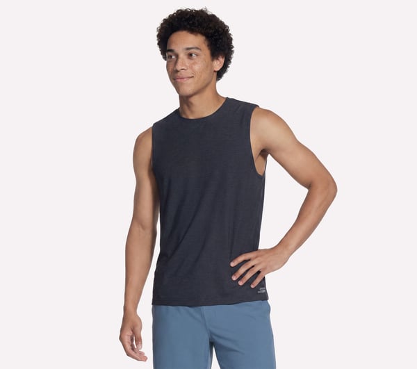GO DRI All Day Muscle Tank — BLACK / CHARCOAL