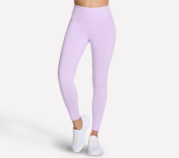 Skechers GO WALK High Waisted Legging — WHITE / SILVER / PURPLE