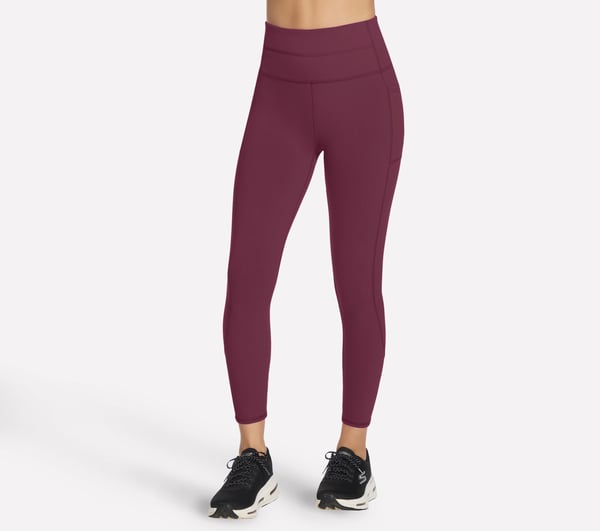 Skechers GO WALK High Waisted 7/8 Legging — BURGUNDY / PINK