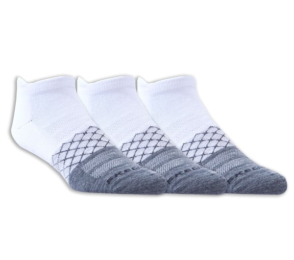 3 Pack Diamond Arch Socks — WHITE / BLACK