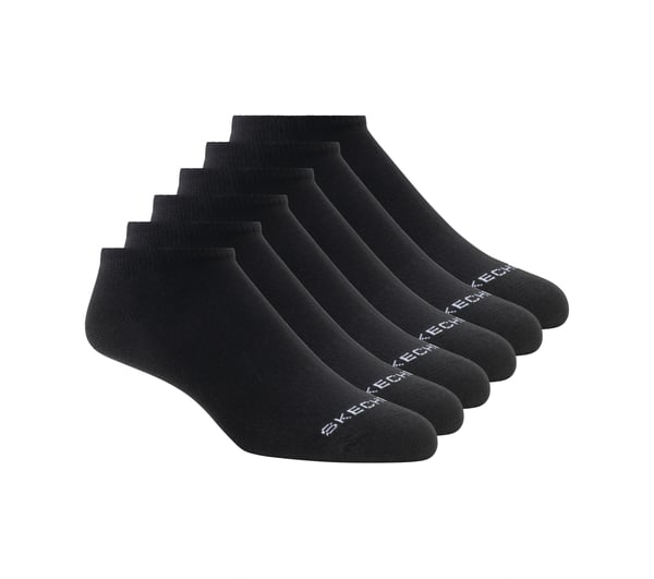 Cotton No-Show Socks - 6 Pack — BLACK