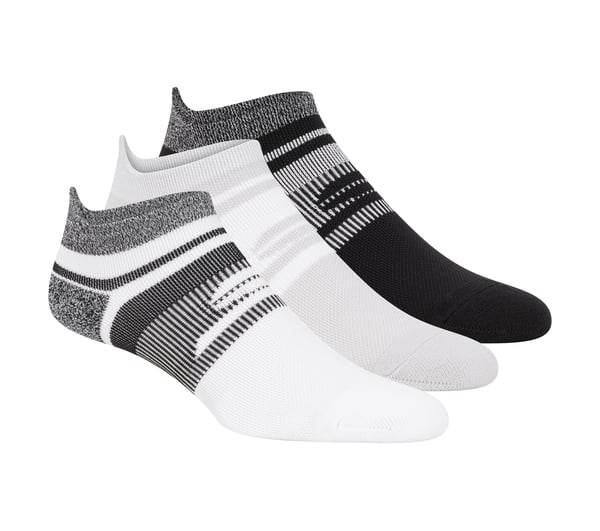 3 Pack Women's Performance Low Cut Running Heel Tab Socks — WHITE / GRAY