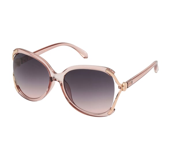 Square Crystal Smoke Sunglasses — PINK