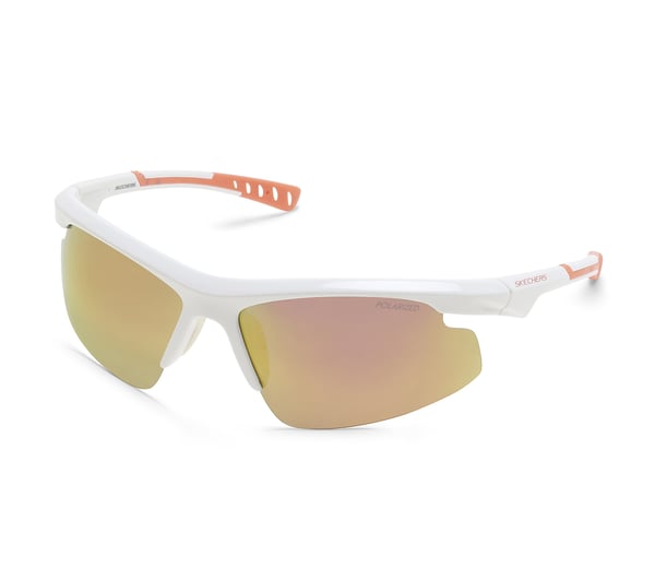 Semi-Rimless Sport Wrap Sunglasses — WHITE