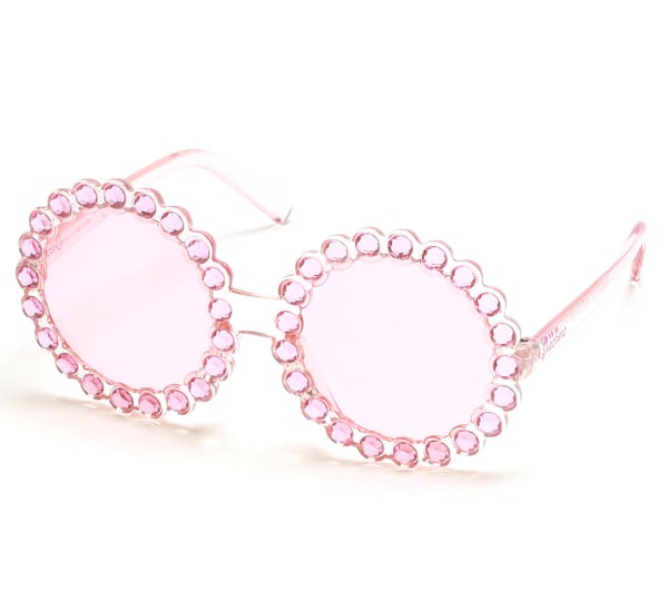 Round Rhinestone Sunglasses — PINK