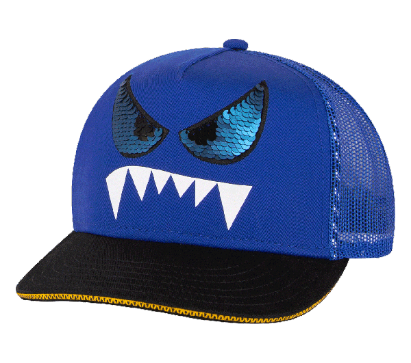 Skechers Monster Eyes Trucker Hat — BLUE  /  BLACK