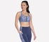 GO WALK Indigo Paisley Zip Front Bra, WHITE / LIGHT BLUE, full