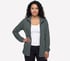 Cozy Luxe Tunic Jacket, GREEN / BLACK, full