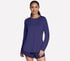 GO DRI Swift Long Sleeve Tunic Crew, PURPLE / BLUE, full