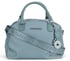 Shoulder Bag with Bungee Keychain, LIGHT GRAY / TURQUOISE, full